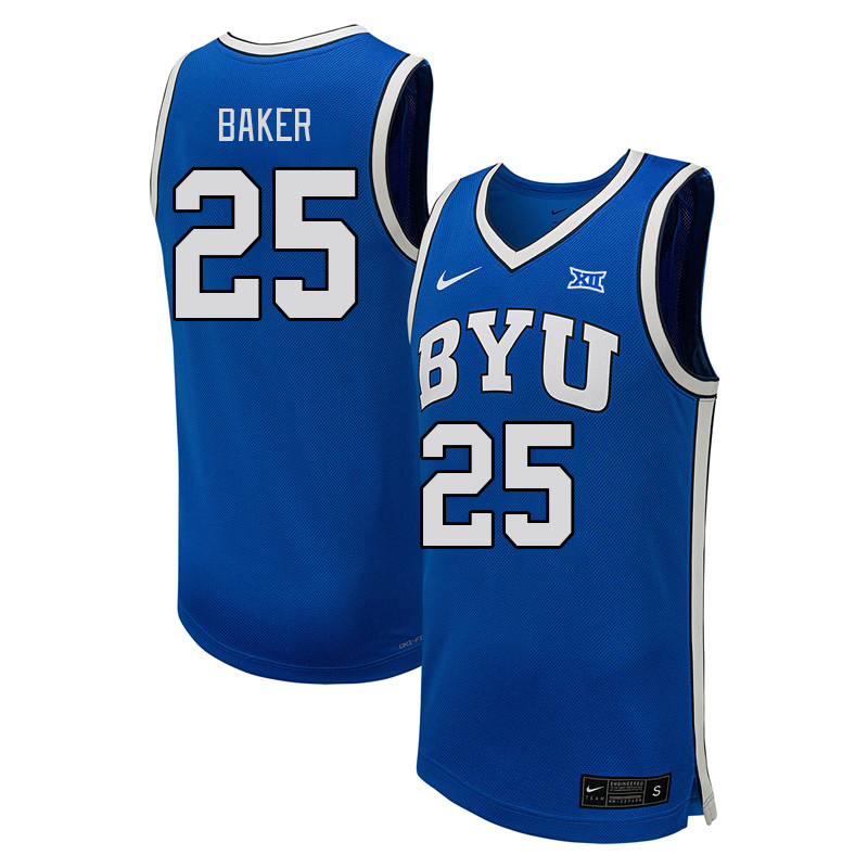 BYU Cougars #25 Dawson Baker Big 12 Conference College Basketball Jerseys Stitched Sale-Royal